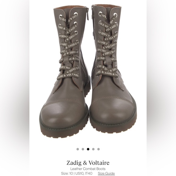 Zadig & Voltaire grey combat boots size 40 - Picture 2 of 3